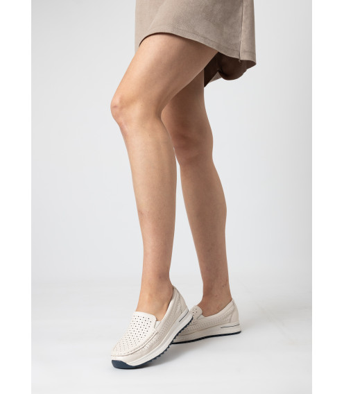 Туфли женские кожаные с перфорацией Meegocomfort 2501Т-А