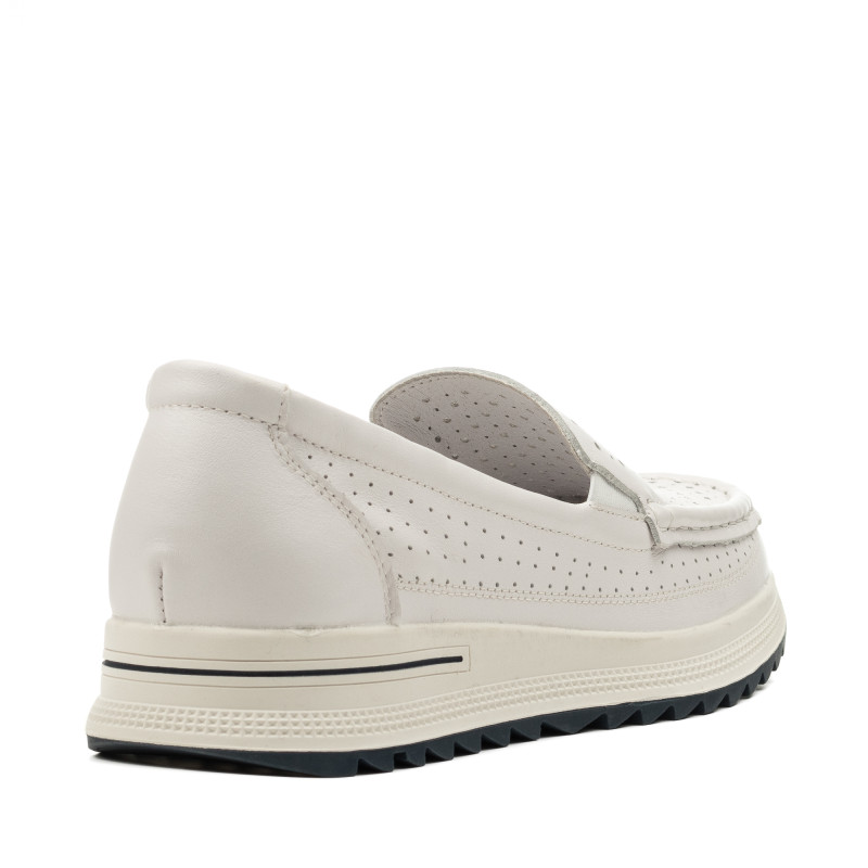 Туфли женские кожаные белые с пефорацией Meegocomfort 2501Т