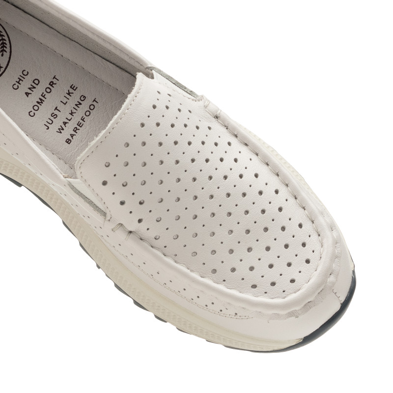 Туфли женские кожаные белые с пефорацией Meegocomfort 2501Т