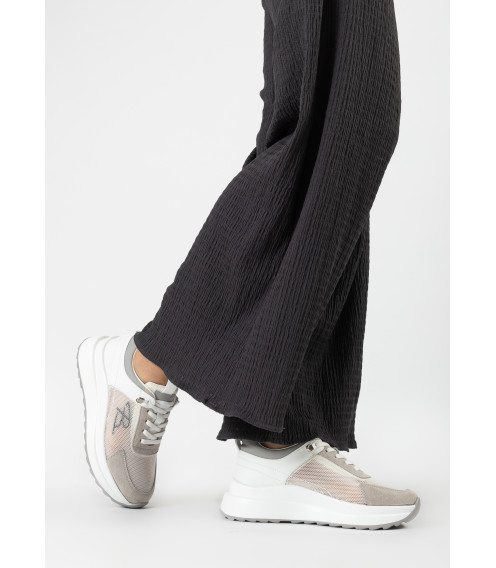 Кросівки жіночі літні білі з сірими вставками Lola Andy 2513Т