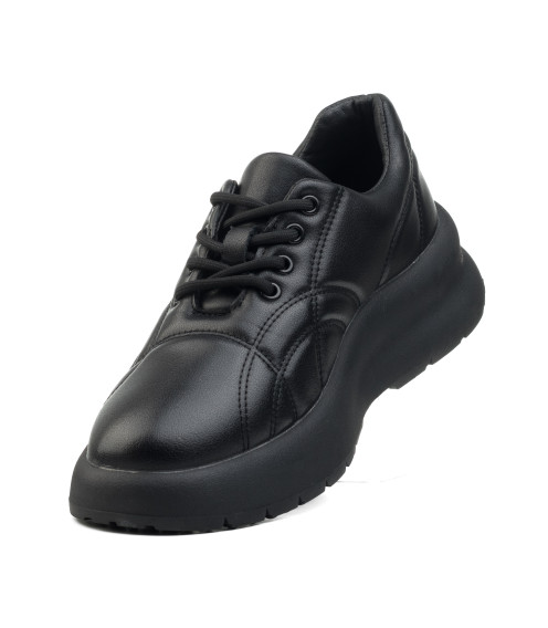 Кроссовки женские черные кожаные Meegocomfort 2542Т