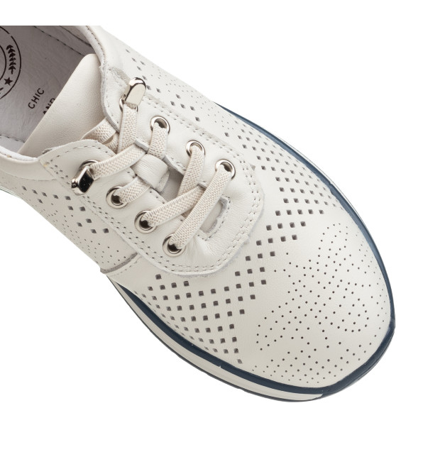 Туфли женские кожаные летние молочные Meegocomfort 2653Т