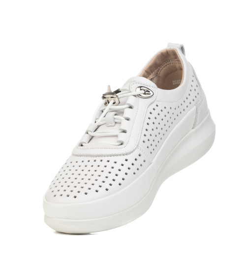 Туфли белые летние на шнурках Meegocomfort 2654Т