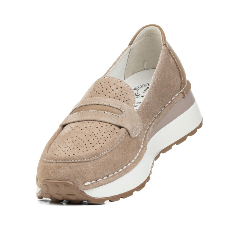 Туфли женские цвета мокко на танкетке Meegocomfort 2655Т