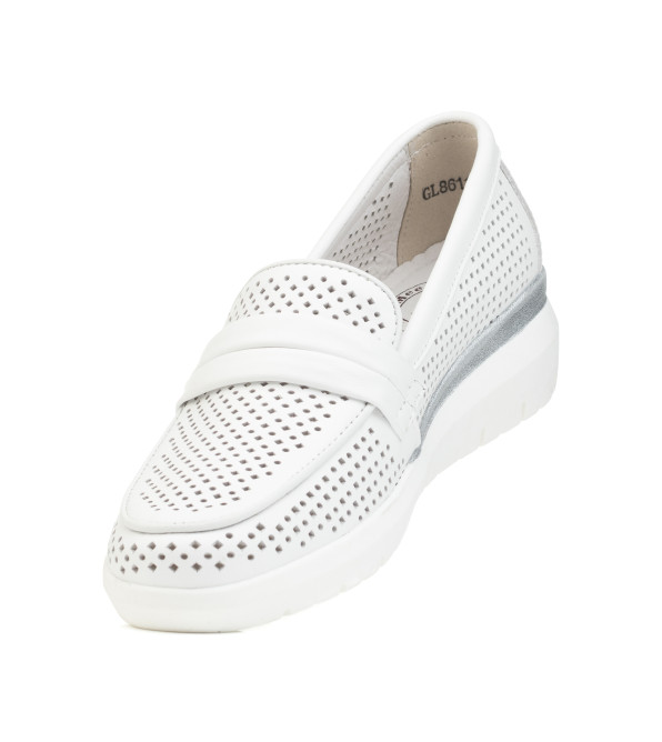 Туфли женские белые на танкетке Meegocomfort 2658Т