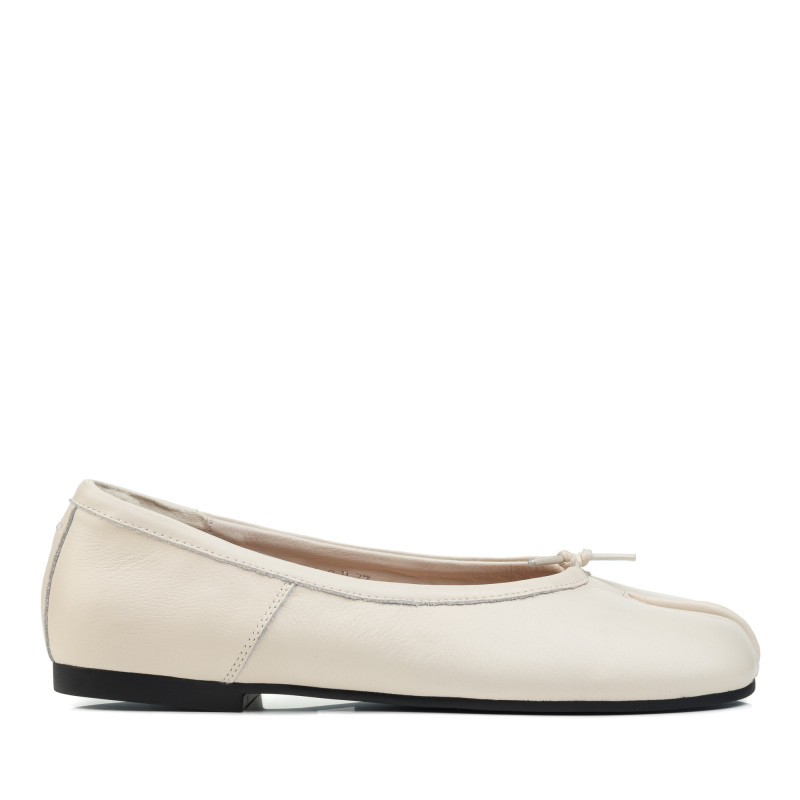 Балетки женские кожаные молочные Sorte lady 2675Т-А