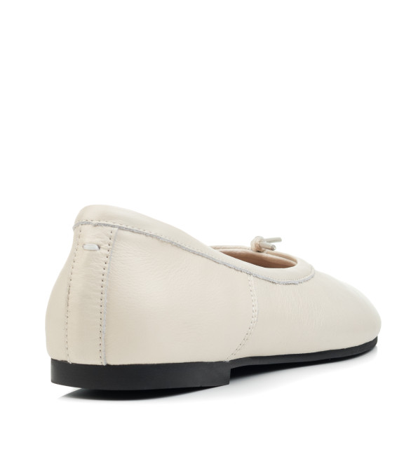 Балетки женские кожаные молочные Sorte lady 2675Т-А