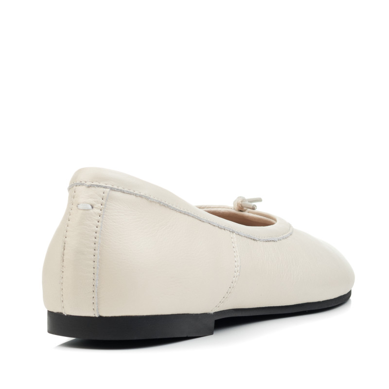 Балетки женские кожаные молочные Sorte lady 2675Т-А