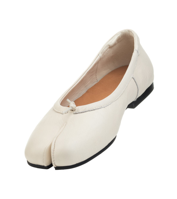 Балетки женские кожаные молочные Sorte lady 2675Т-А