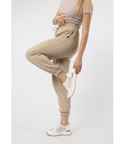 Кроссовки женские кожаные белые с кружевом Lola Andy 2685Т-А