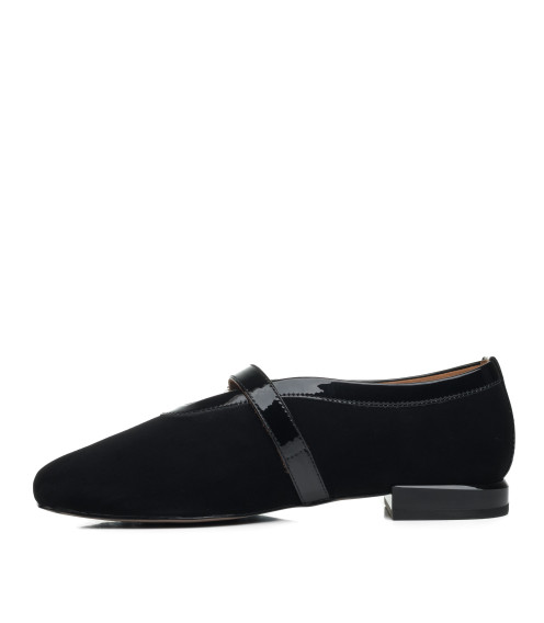 Туфли женские черные замшевые с ремешком Lady Marcia 2749Т-А