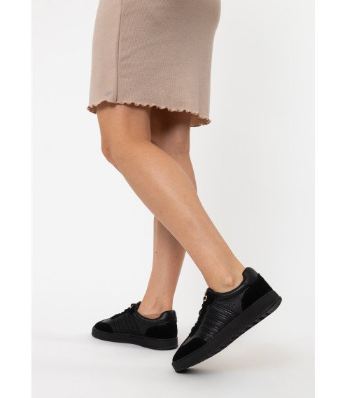 Кеды кожаные женские черные Sorte lady 2763Т