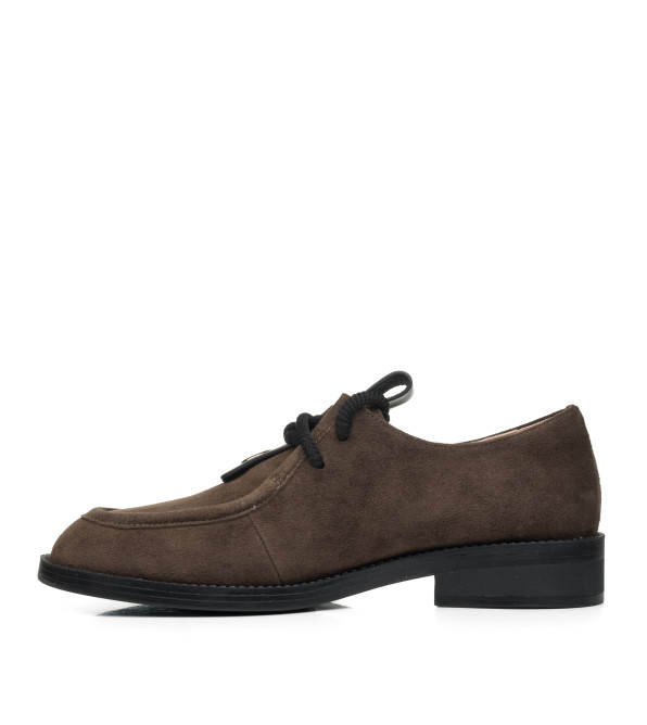 Туфлі жіночі  замшеві коричневі на шнурках Brocoli 2795Т