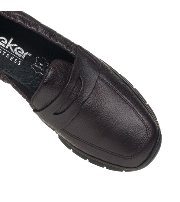 Туфли женские бордовые кожаные Rieker 2807Т-А