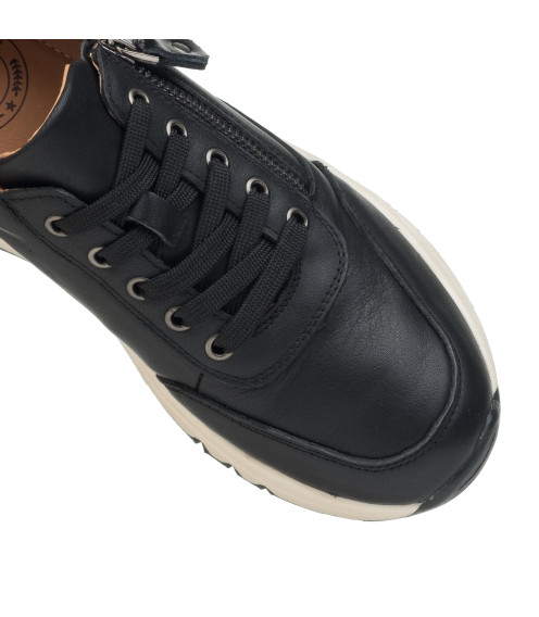 Кроссовки женские кожаные черные Meegocomfort 2832Т