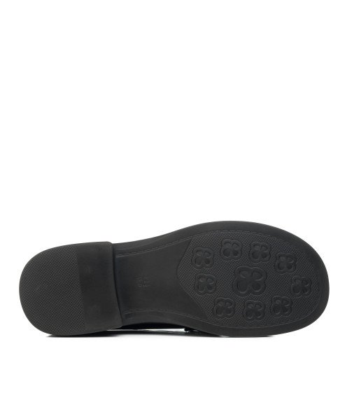 Туфли-лоферы женские лакированные кожаные черные Meegocomfort 2835Т-1