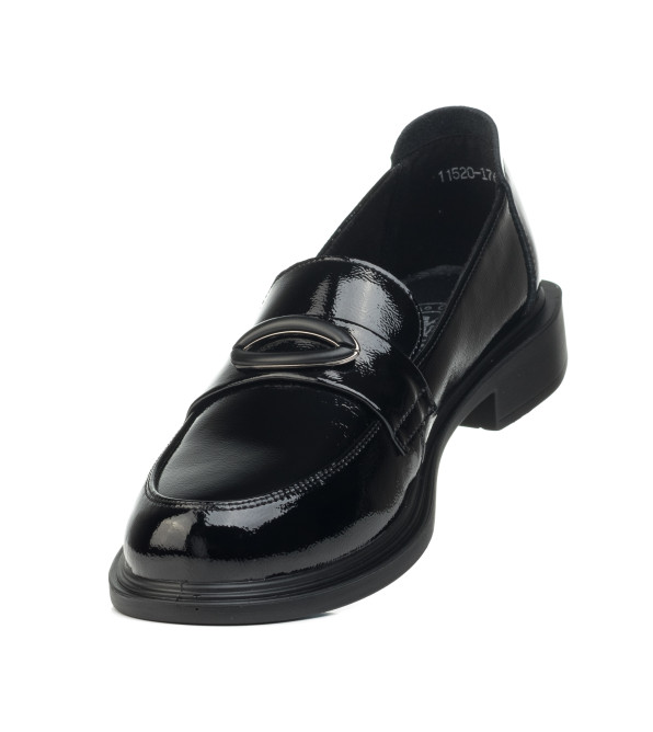 Туфли-лоферы женские черные с пряжкой Meegocomfort 2837Т-1