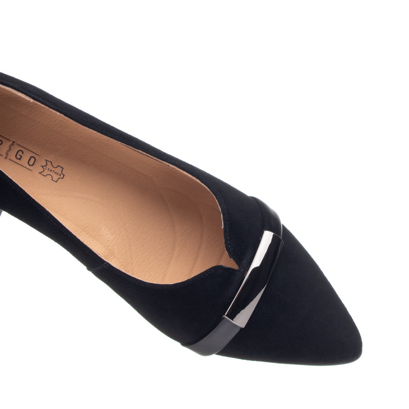 Туфли женские черные замшевые на каблуке Marigo 2867Т-1