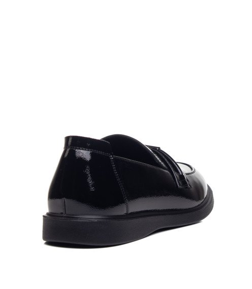 Туфли женские кожаные лакированные черные Meegocomfort 2922Т-1