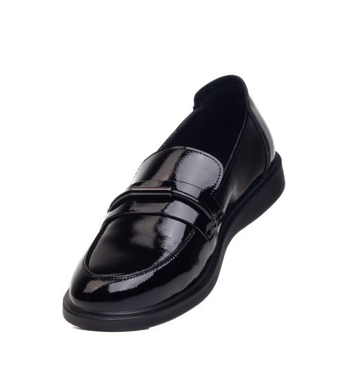 Туфли женские кожаные лакированные черные Meegocomfort 2922Т-1