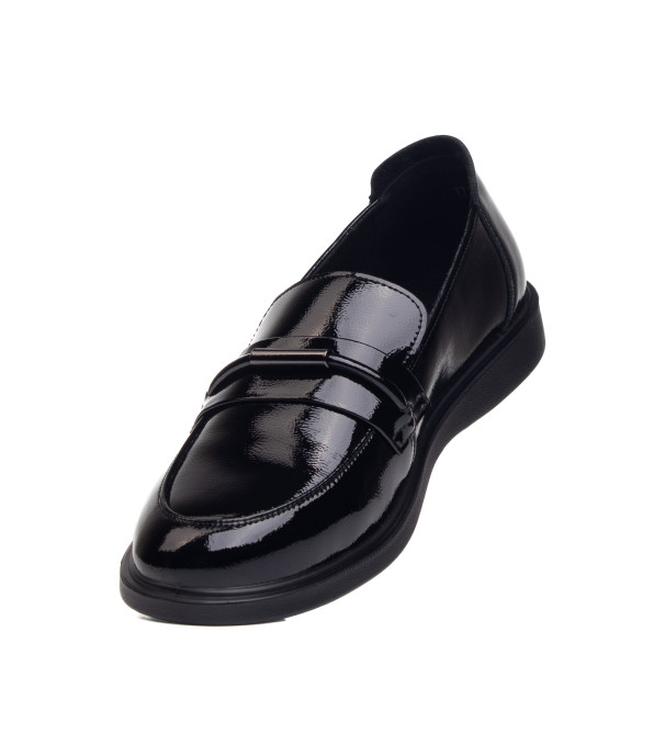 Туфли женские кожаные лакированные черные Meegocomfort 2922Т-1