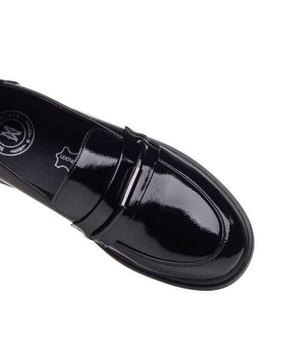 Туфли женские кожаные лакированные черные Meegocomfort 2922Т-1