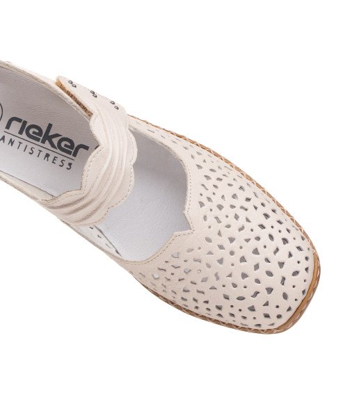 Туфлі жіночі шкіряні бежевіі Rieker 2934Т-1