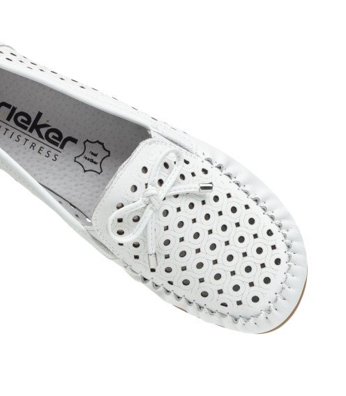 Туфлі жіночі білі з перфорацією Rieker 2938Т