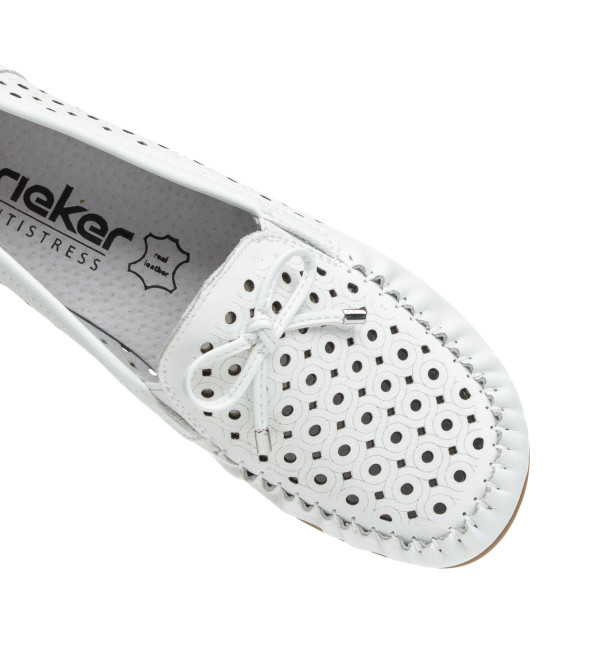 Туфлі жіночі білі з перфорацією Rieker 2938Т