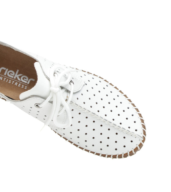 Туфлі жіночі шкіряні білі літні Rieker 2939Т