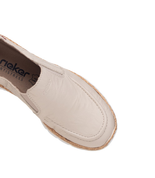 Туфли женские кожаные бежевые Rieker 2952Т