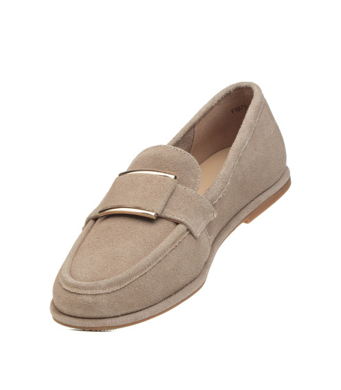 Туфли женские замшевые бежевые Sorte lady 2981Т-2