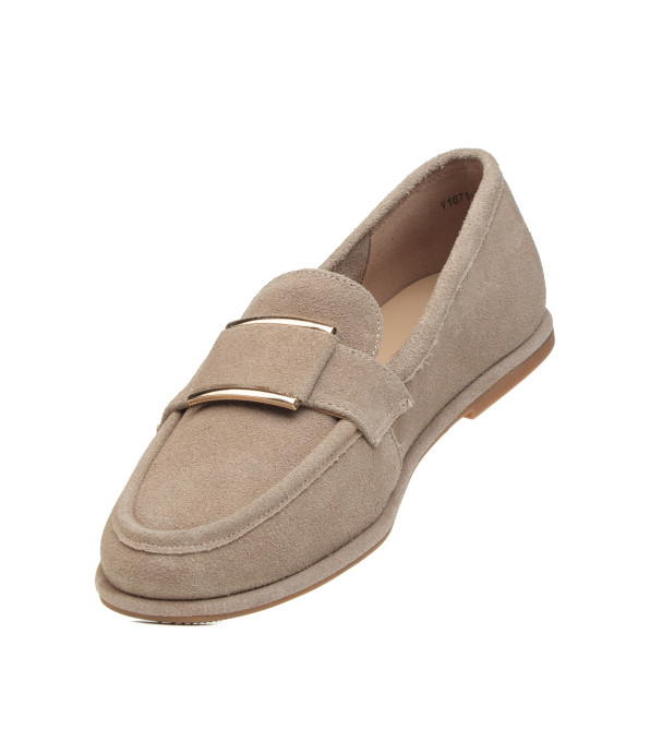 Туфли женские замшевые бежевые Sorte lady 2981Т-2