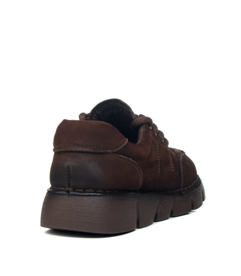 Туфли женские в шоколадном оттенке на шнурках Marigo 2985Т-1