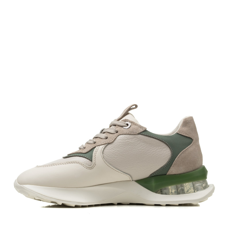 Кросівки жіночі світло-бежеві шкіряні зі вставками натуральної замші Tucino 1034ТZ