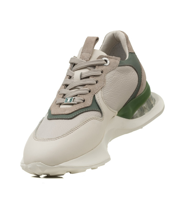 Кросівки жіночі світло-бежеві шкіряні зі вставками натуральної замші Tucino 1034ТZ