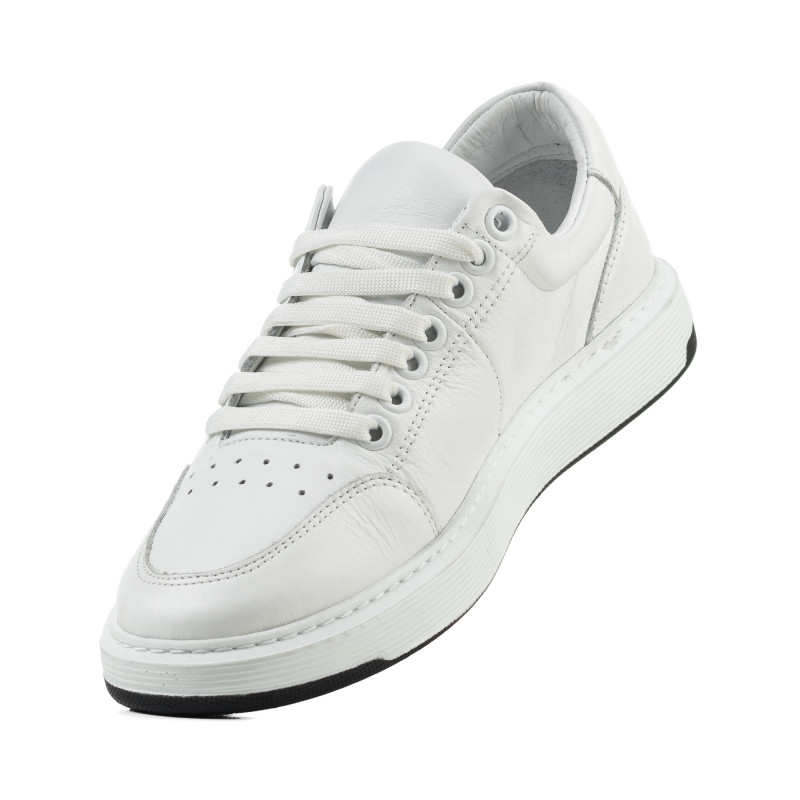 Кеди жіночі білі шкіряні Heya Shoes 1047ТZ-А