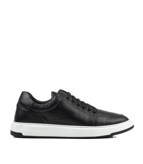 Кеды женские черные кожаные Heya Shoes 1047ТZ