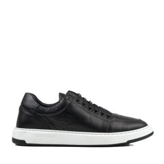 Кеды женские черные кожаные Heya Shoes 1047ТZ