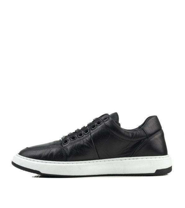 Кеды женские черные кожаные Heya Shoes 1047ТZ