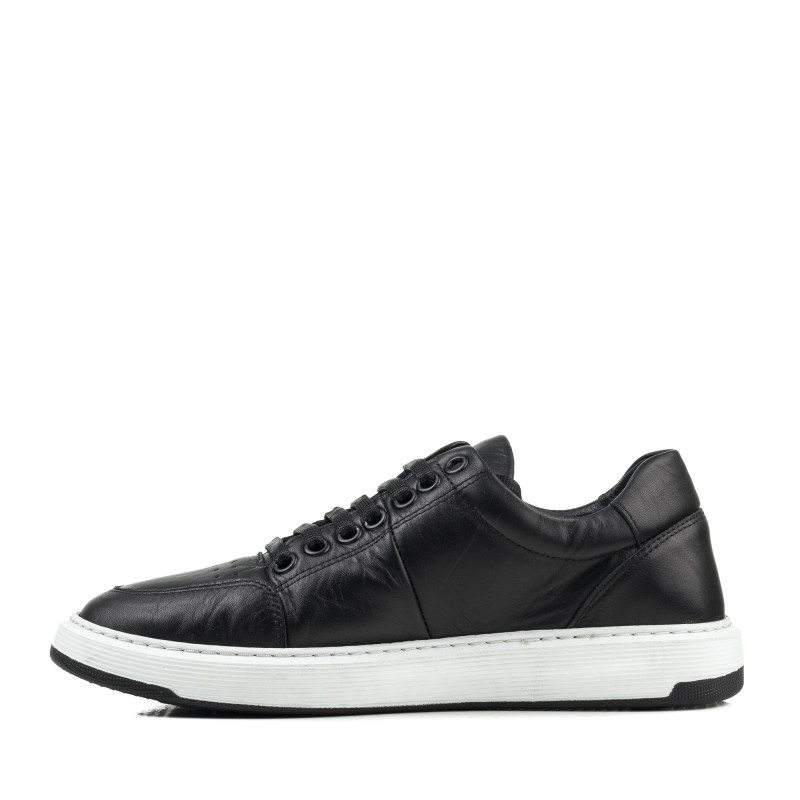 Кеды женские черные кожаные Heya Shoes 1047ТZ