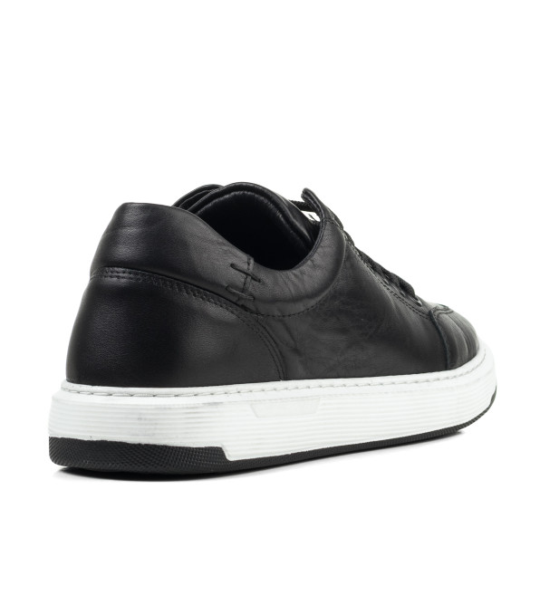 Кеды женские черные кожаные Heya Shoes 1047ТZ