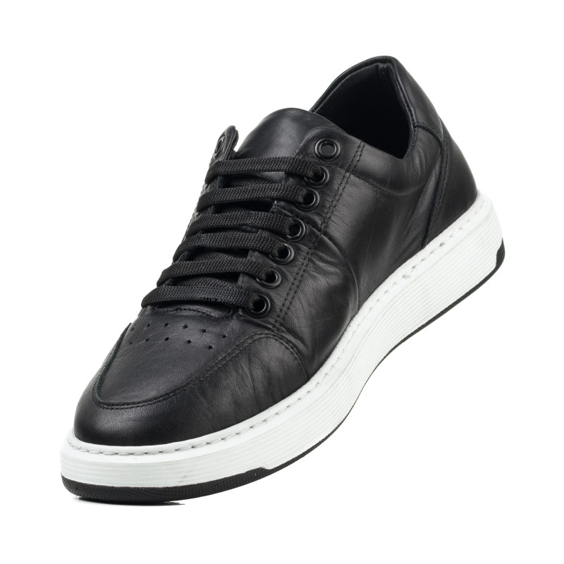 Кеды женские черные кожаные Heya Shoes 1047ТZ