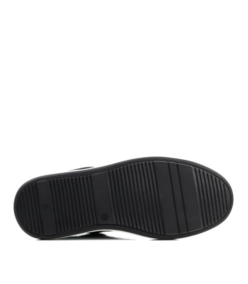 Кеды женские черные кожаные Heya Shoes 1047ТZ