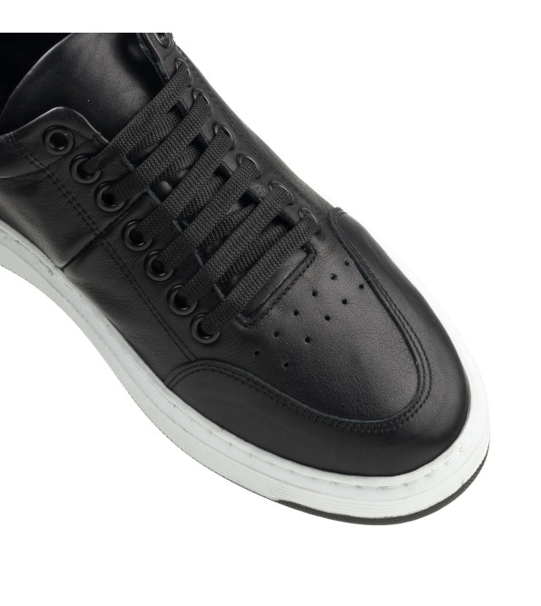 Кеды женские черные кожаные Heya Shoes 1047ТZ