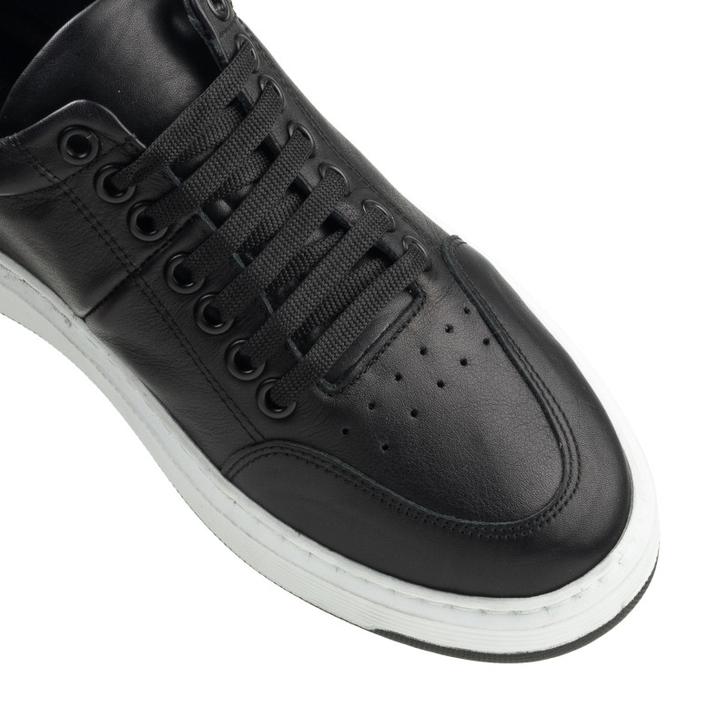 Кеды женские черные кожаные Heya Shoes 1047ТZ