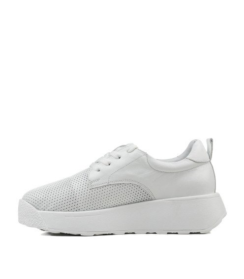 Кеди жіночі білі шкіряні з перфорацією Heya Shoe 1048ТZ