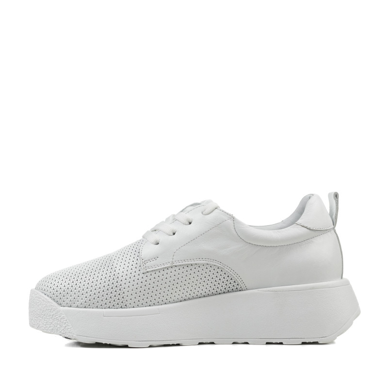 Кеди жіночі білі шкіряні з перфорацією Heya Shoe 1048ТZ