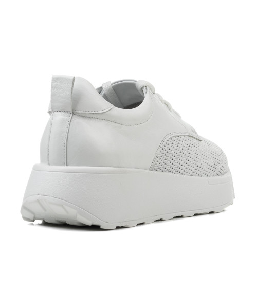 Кеди жіночі білі шкіряні з перфорацією Heya Shoe 1048ТZ