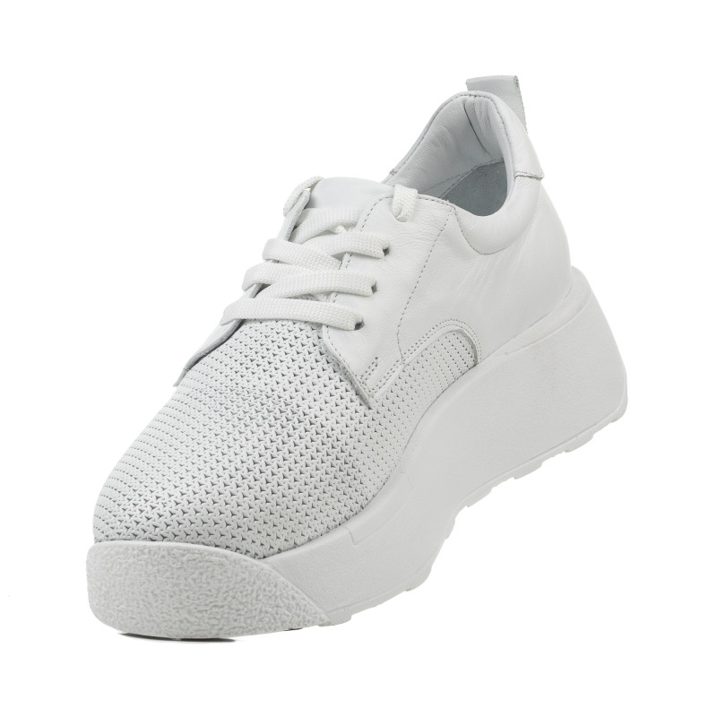 Кеди жіночі білі шкіряні з перфорацією Heya Shoe 1048ТZ